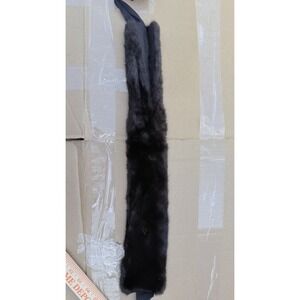 Vintage Mink Fur Scarf Dark Brown Real Fur Wrap Collar Women